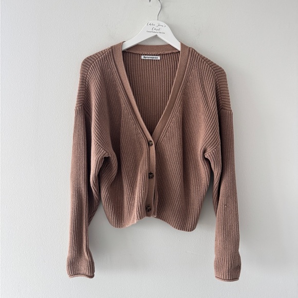 REFORMATION Brown Knit Cardigan M - Picture 2 of 5